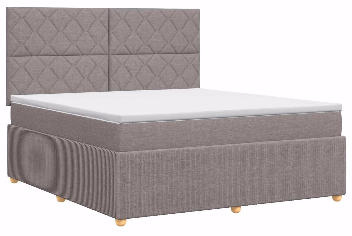 Letto a molle con materasso Taupe 140 x 200 cm in tessuto