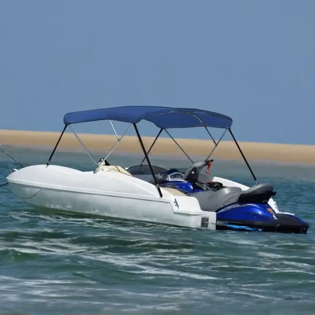 Bimini di Prua con Tendalino a 3 Archi Blu DESIGN IN L/P/H: 183 x 180 x 137 cm