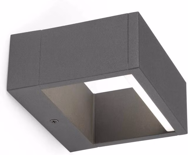 ALP Lampada a Muro per Esterni Faro Barcelona, Design Moderno con LED Up/Down, Colore Nero e Vetro Trasparente