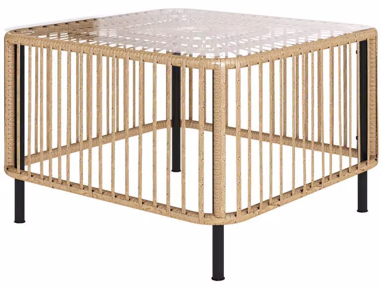 Tavolino da giardino in rattan sintetico Outsunny, 65 x 65 x 43 cm, resistente alle intemperie