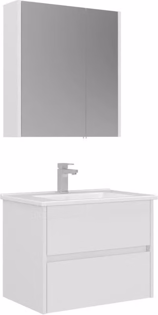 Set mobile lavabo con specchio (2 pezzi) "Arno 65" - 65 x 45 x 52 cm - Bianco
