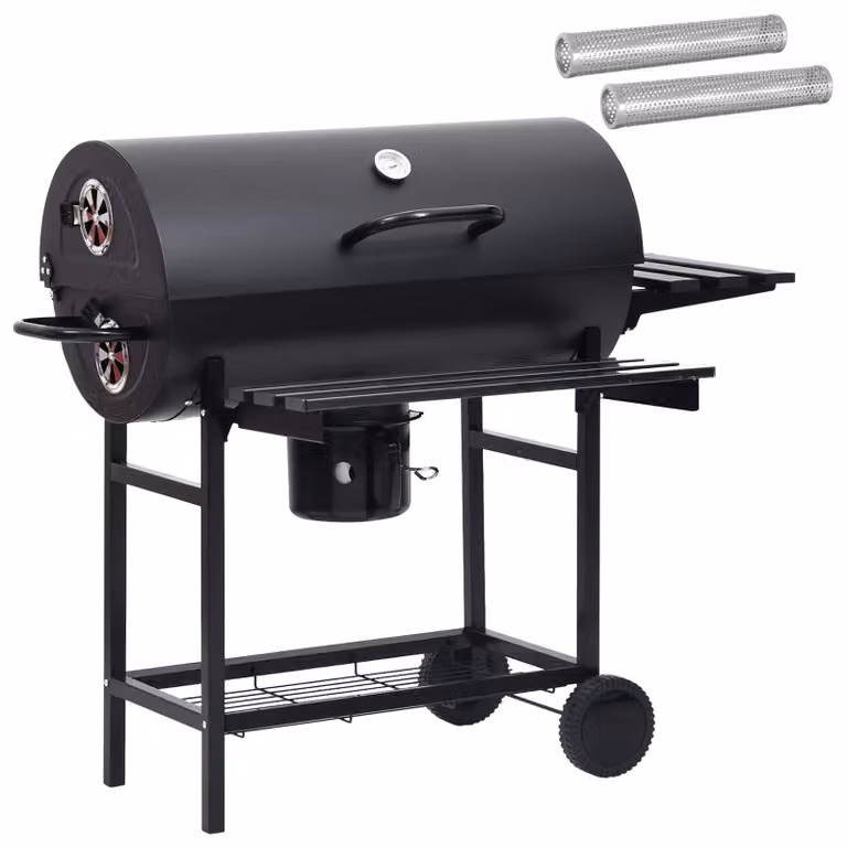 Griglia per barbecue con ruote e ripiani, confezione da 3 pezzi, dimensioni 115 x 85 x 95 cm, realizzata in metallo