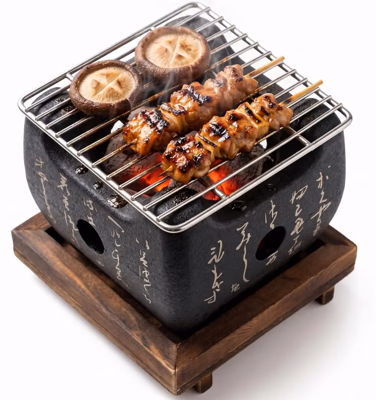Barbecue in stile giapponese, mini-griglia a carbone da tavolo con rete, ideale per campeggio all'aperto