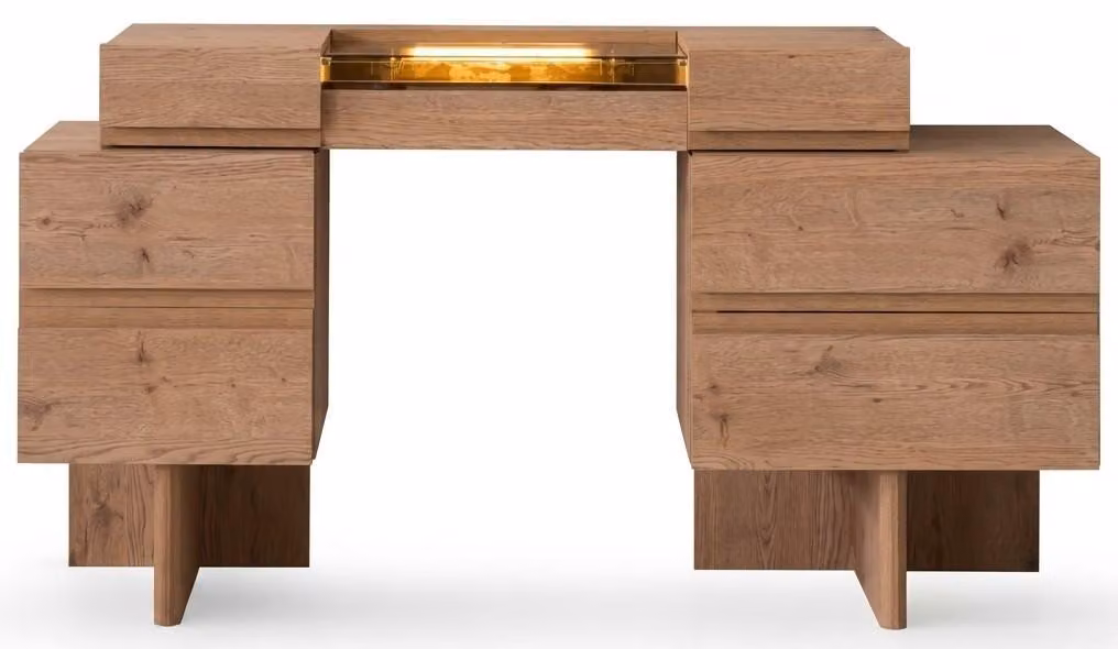 Comò da trucco, stile moderno, colore marrone, comodo, ideale per la camera da letto, pratico
