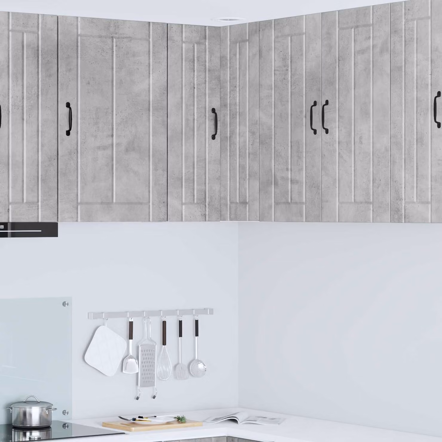 Mobile angolare da parete LUCCA vidaXL Grigio, L/P/H: 57 x 57 x 80 cm