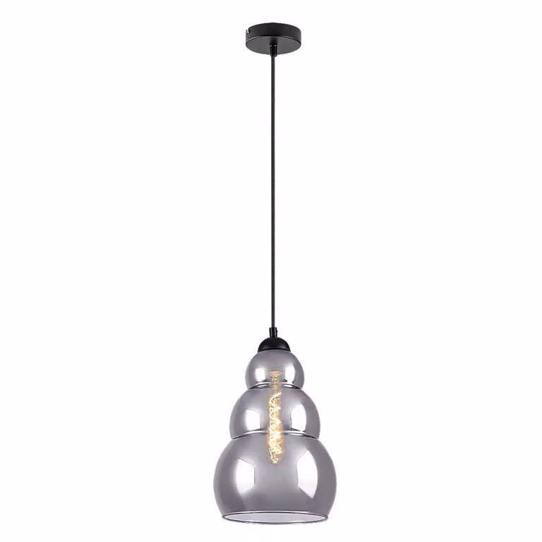 Rabalux 72211 Lampada a sospensione 1 spot Salvatore, E27, nero-grigio, rotonda, moderna, ø200mm