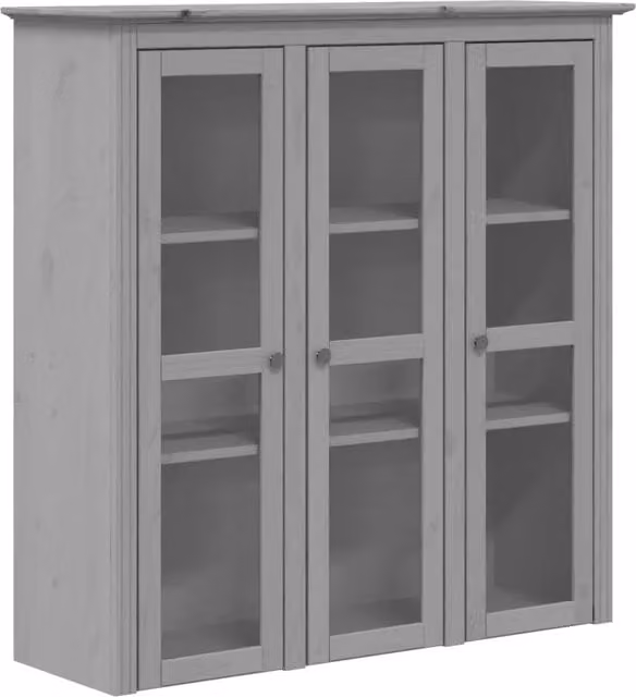 Mobile con Ante in Vetro BODO in Legno Massello di Pino Grigio CFW1598390