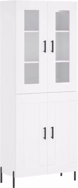 Credenza | Madia | Buffet da pranzo | Armadio da pranzo Bianca 69,5x34x180 cm in Legno Multistrato