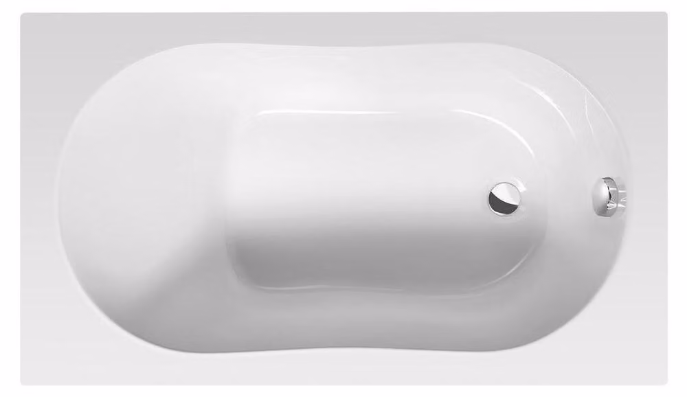 Vasca da bagno JIZERA 120x70x39 cm, senza piedini, bianca