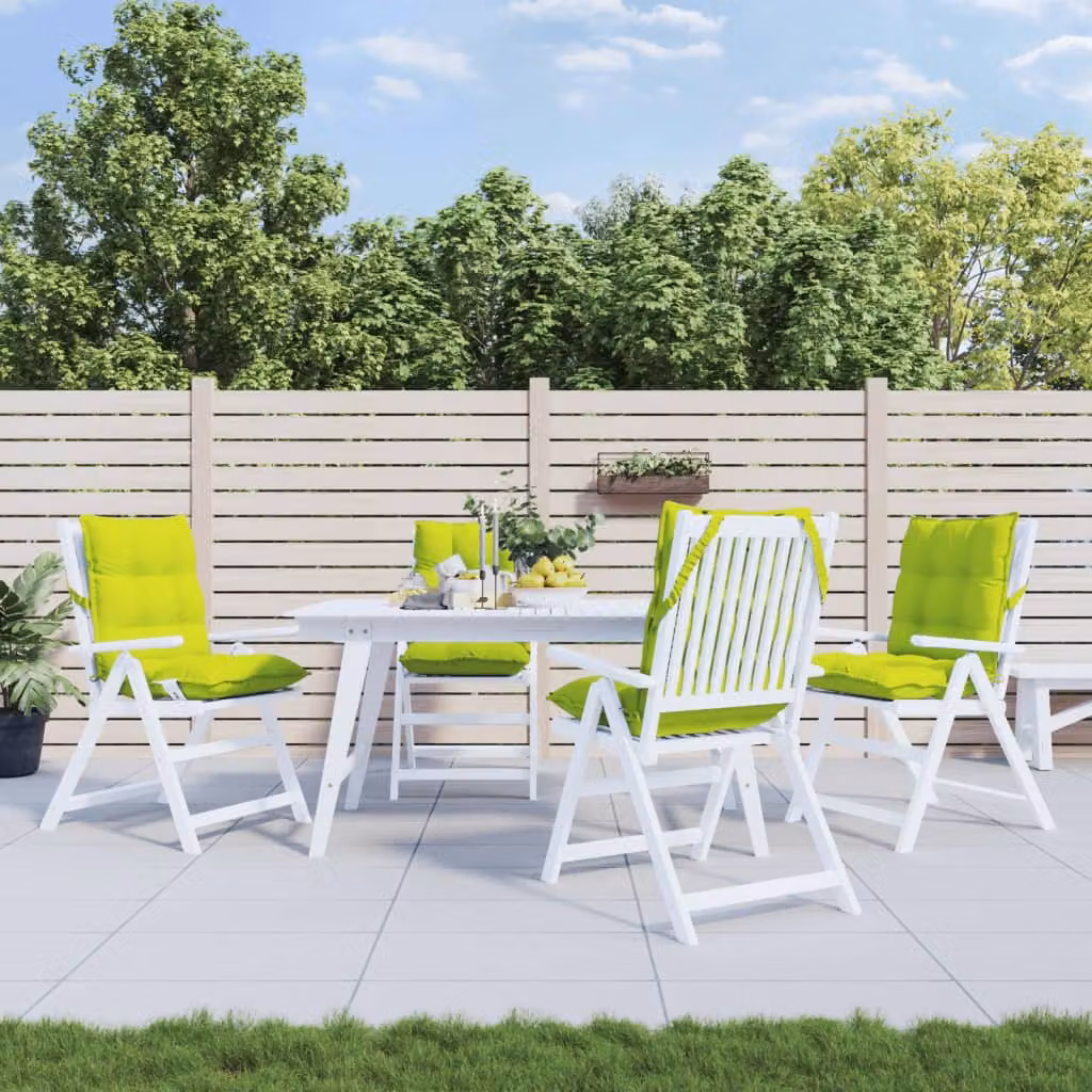 Set di 4 cuscini per schienale basso vidaXL in tessuto Oxford verde, impermeabili e traspiranti