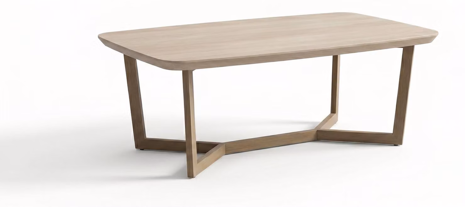 Tavolino da caffè moderno in legno, color beige, design scandinavo, tavolino per il soggiorno