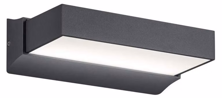 Lampada da parete esterna a LED, modello "Cuando", 11W, colore antracite, materiale alluminio, luminosità 1100 lumen