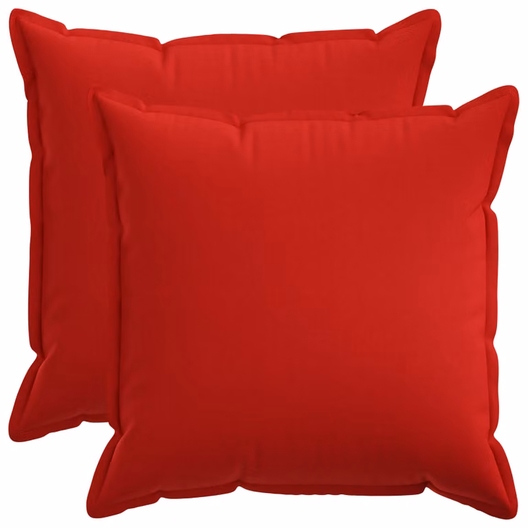 Set di 2 cuscini quadrati vidaXL HOUTEN in lino rosso con fodera lavabile