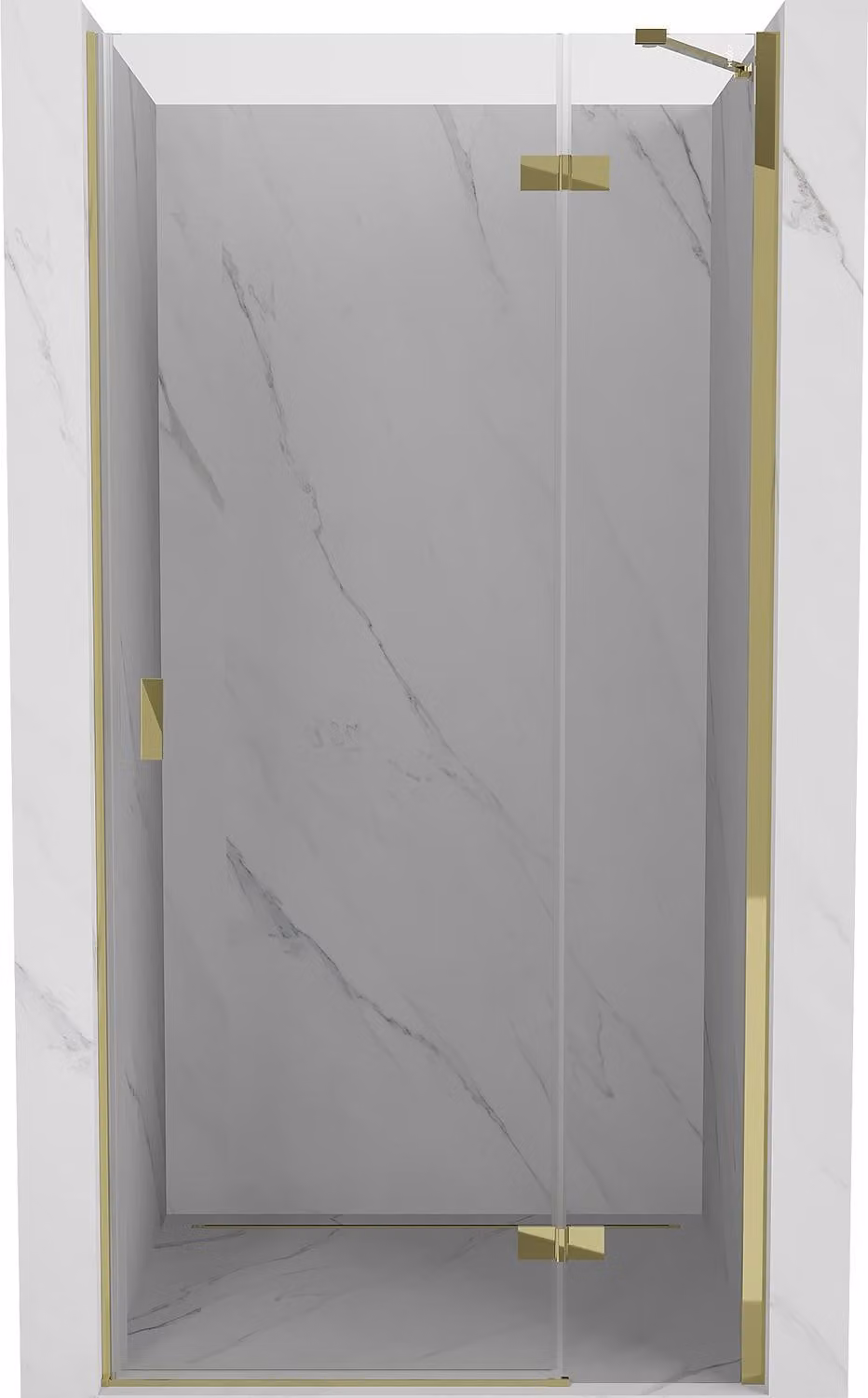 Mexen Mist-H porta doccia battente destra 120 cm, trasparente, oro - 8A5-120-000-50-00-P
