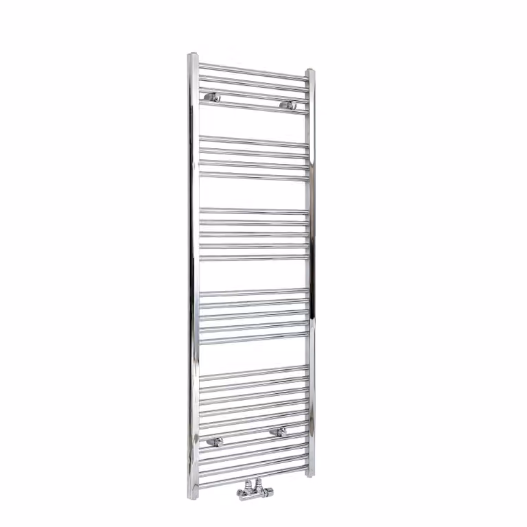 Scaldasalviette Cromato con Attacco Centrale - Termoarredo Bagno - 1600 x 500mm - 460 Watt - Neva
