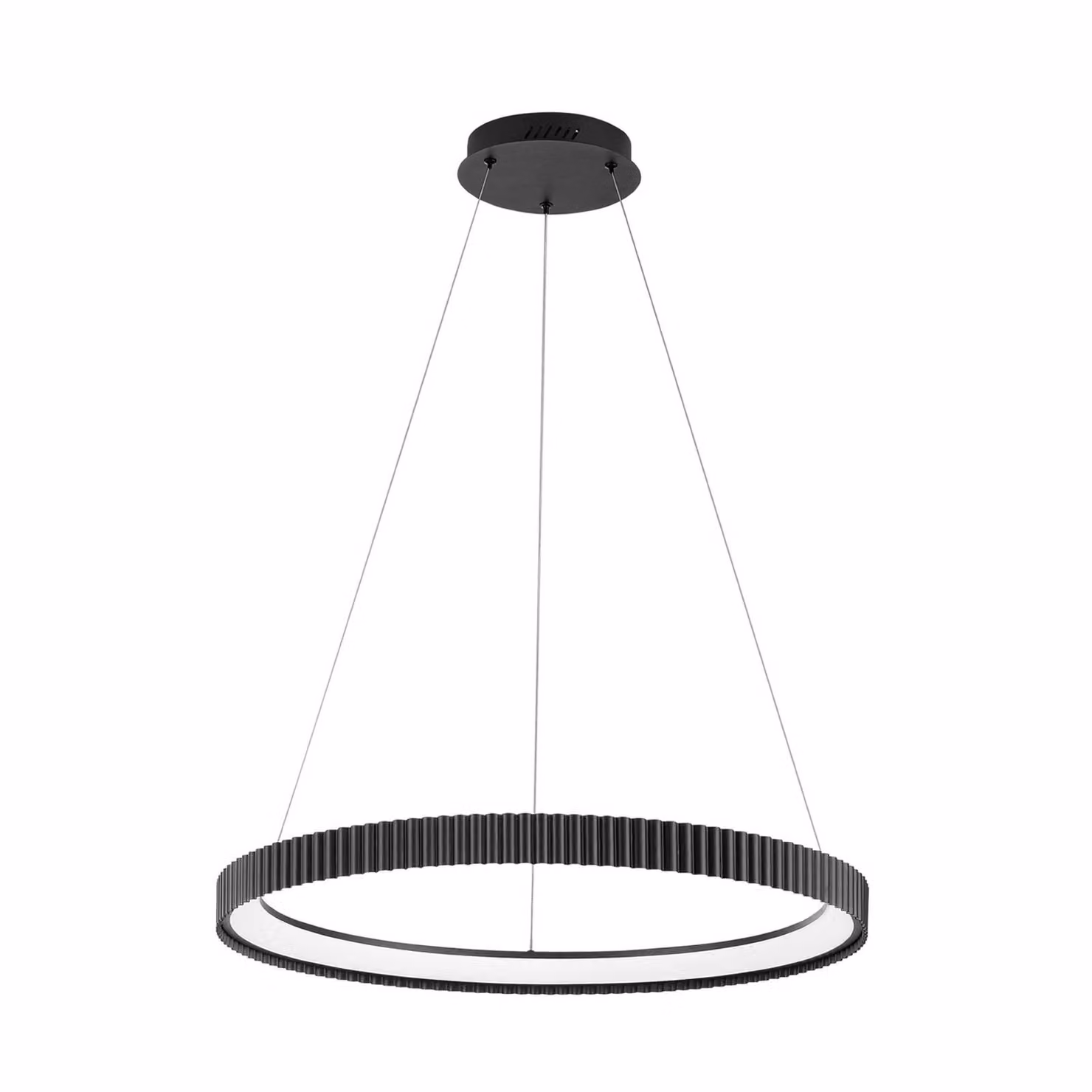 Luce Ambiente Design Lampada LED a sospensione Niike, nera, Ø 70 cm, metallo, CCT Niike, Nero, Soggiorno / Sala da pranzo, Metallo, Moderno