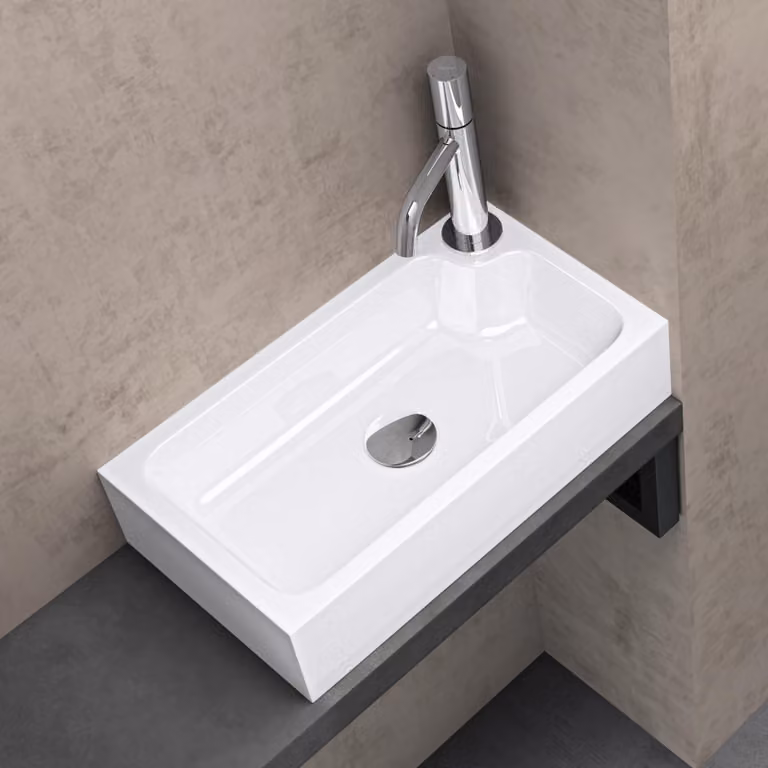 doporro Lavabo da Appoggio, Lavandino Bagno 46x26x11cm, Lavabo da Minerale Fuso Colossum101
