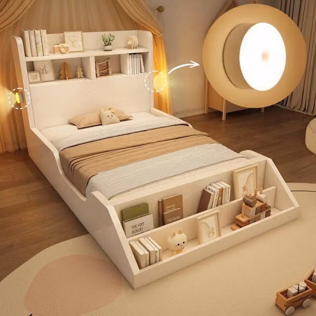 letto in legno bianco 90 x 200 cm