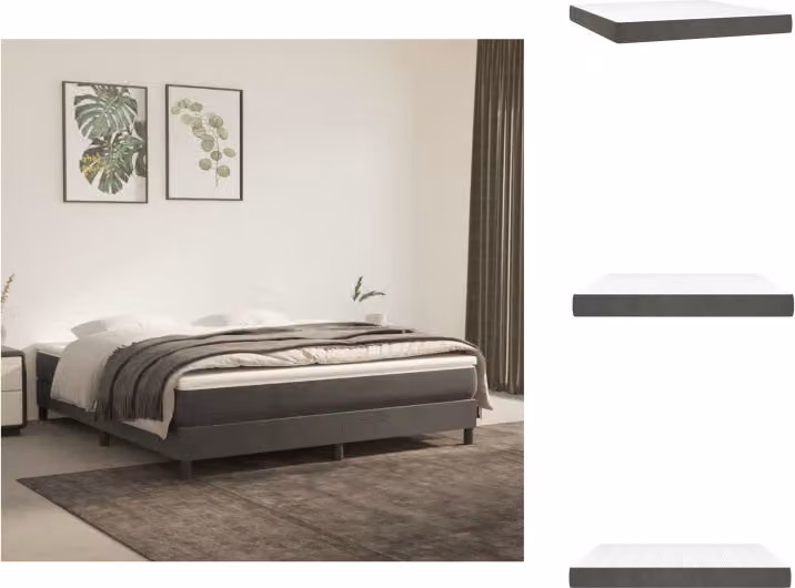 vidaXL Materasso a molle insacchettate grigio scuro 160x200x20 cm in velluto - Materassi