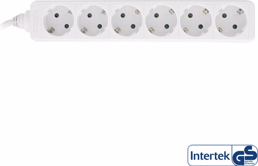 InLine® 16465W Presa multipla, contatto di terra a 6 vie, 5 m, bianco