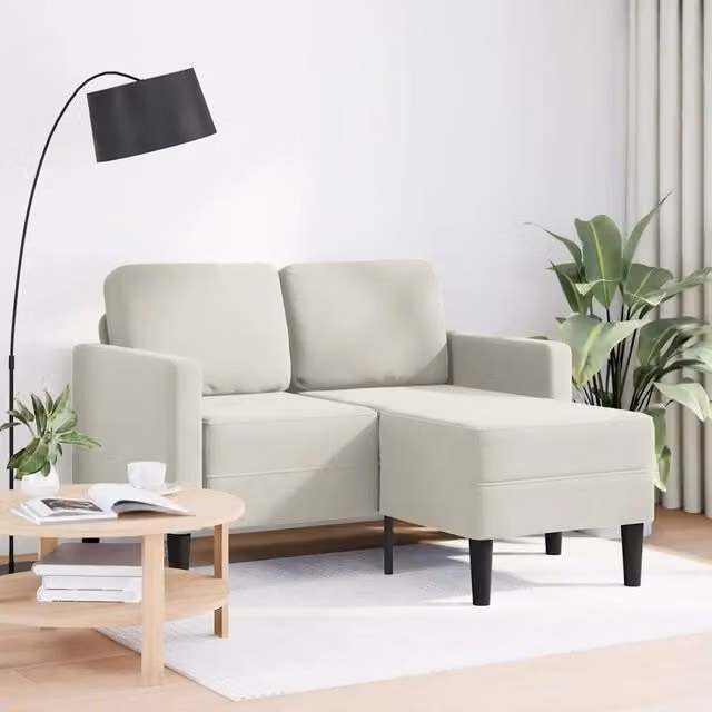 Divano a L con Chaise Longue vidaXL in Velluto Beige per il tuo Soggiorno
