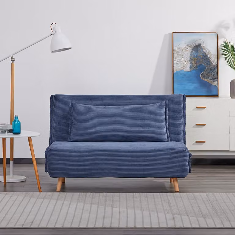 Divanetto Clic Clac VELVET Blu Due posti 120Cm