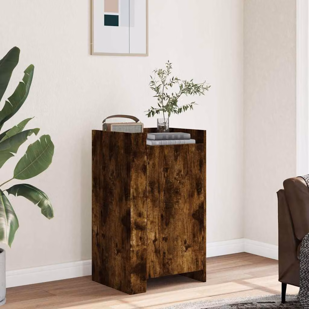 Credenza vidaXL in legno multistrato color rovere fumo L: 45 cm, P: 35 cm, H: 75 cm