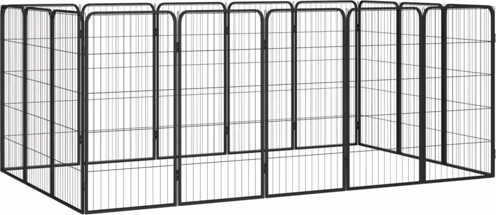 The Living Store Box per cani da 16 pezzi nero 50x100cm Acciaio verniciato a polvere