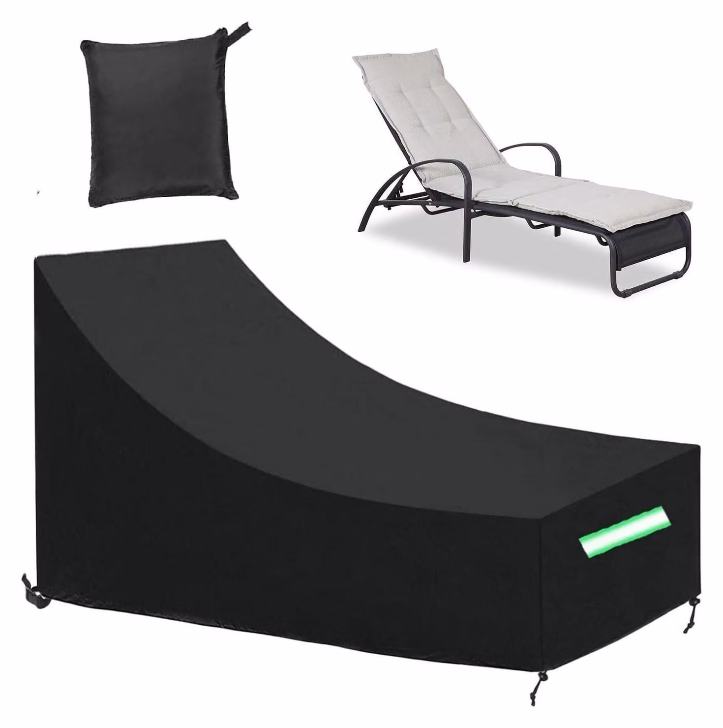 Copertura impermeabile per sedia da giardino, dimensioni 200x75x40/70 cm, tessuto Oxford 210D, resistente ai raggi UV e al vento