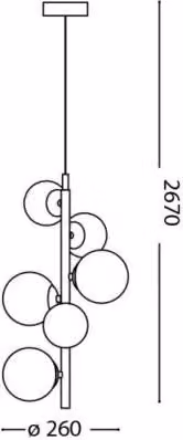 Sospensione Ideal Lux Perlage in vetro e metallo con altezza regolabile, disponibile in oro/ottone o nero