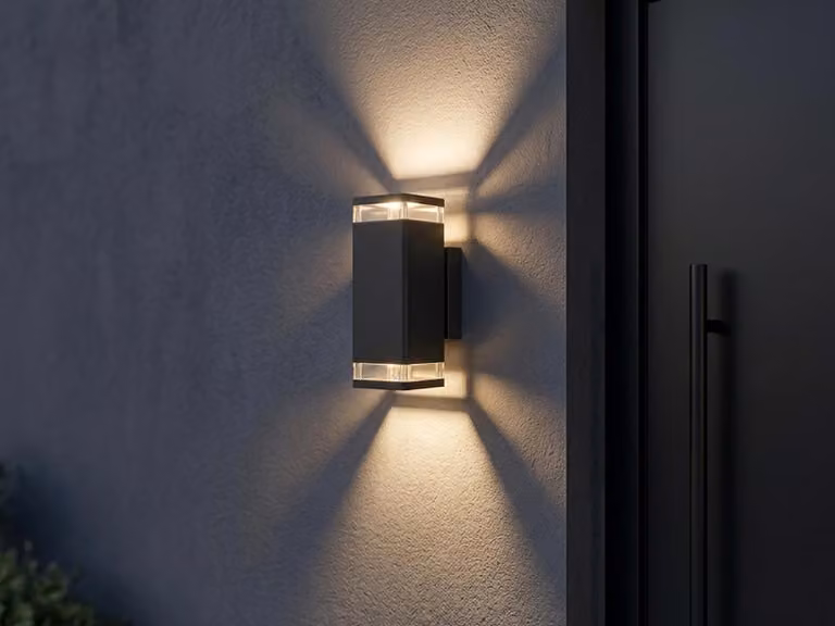 Applique, lampada da esterno, up-down, alluminio, L 23,5 cm