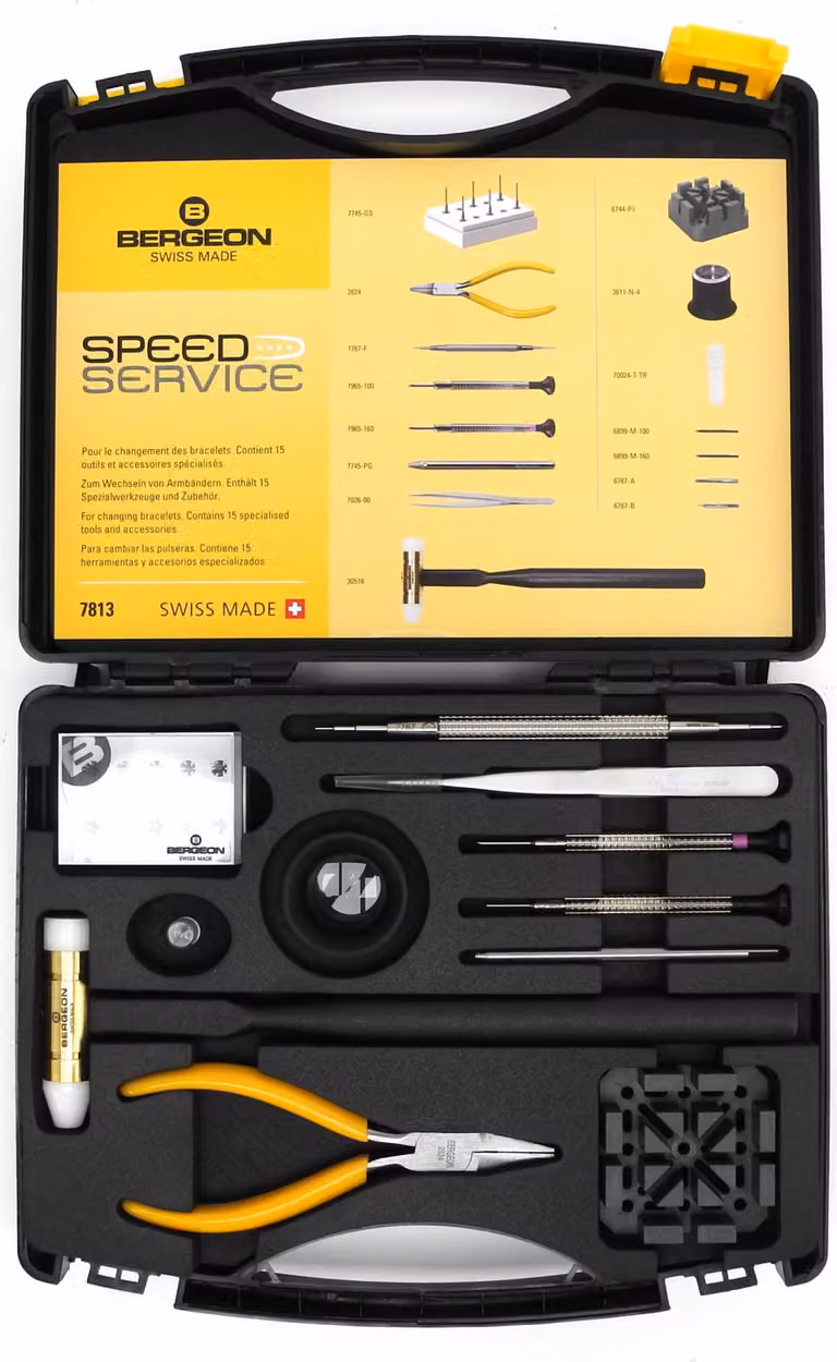 Kit di Servizio Rapido Bergeon 7813 per la Sostituzione Bracciali - 15 Strumenti