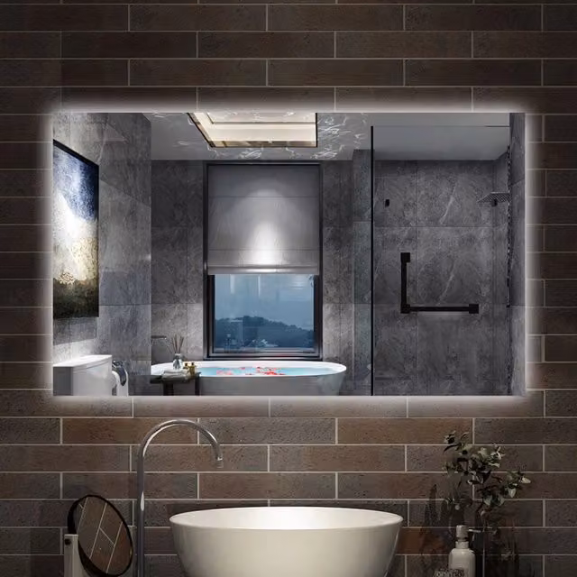 Specchio da bagno rettangolare Aica Italy con LED dimmerabile e Touch Control, L: 100 cm, H: 60 cm