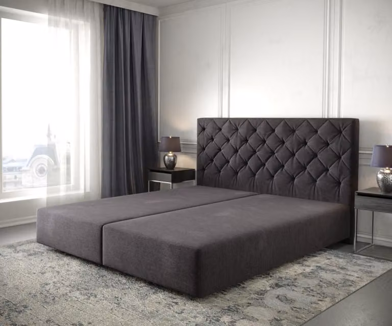 DELIFE Telaio boxspring Dream-Great 180x200 cm microfibra nera