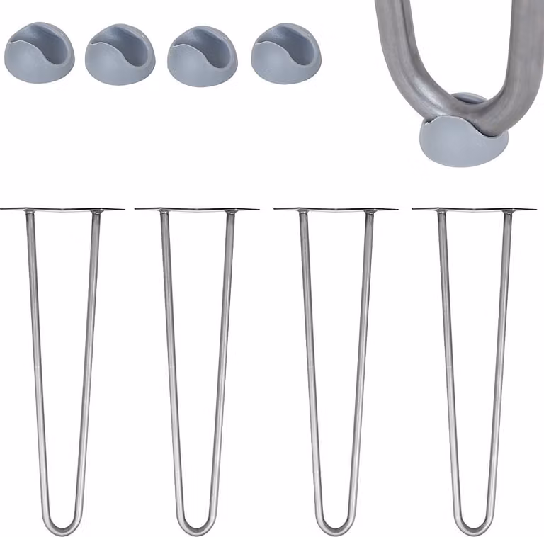 Mucola gambe del tavolo set di 4 gambe a forcina telaio del tavolo tavolo corridori tavolo da pranzo gamba del tavolo - acciaio 2 montanti 41CM