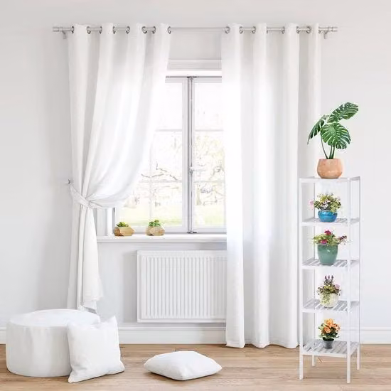 Scaffale per bagno a 5 livelli in bambù, alto, stretto, bianco, 1395 x 345 x 33 cm, mobile per cucina in legno