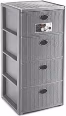 Cassettiera salvaspazio 4C ELEGANCE Stefanplast Grigio L/P/H: 40 x 40 x 80 cm