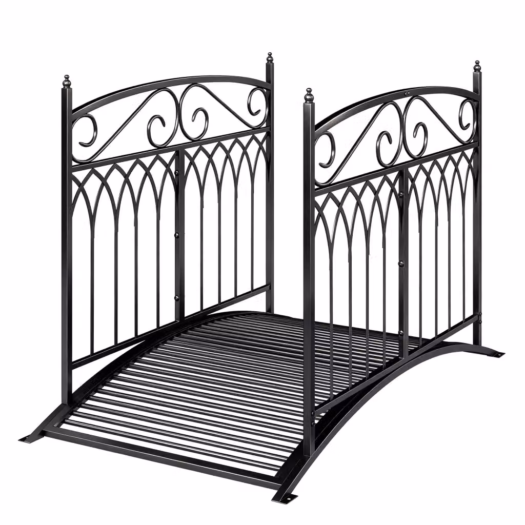 Ponte da giardino in metallo Minimal colore antracite, larghezza: 135,5 cm – 2