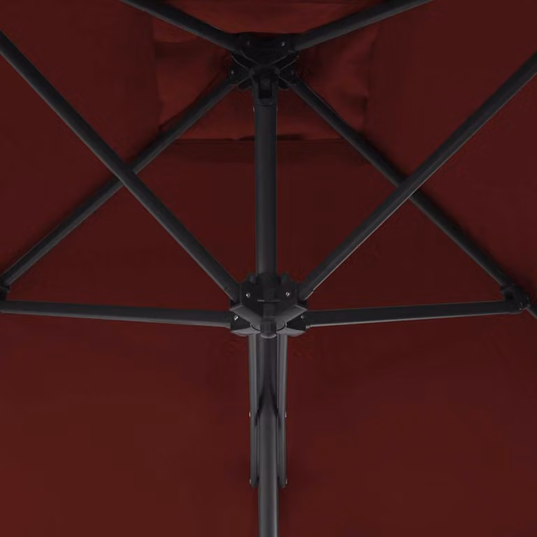vidaXL Ombrellone con Palo in Acciaio Rosso Bordò 250x250x230 cm