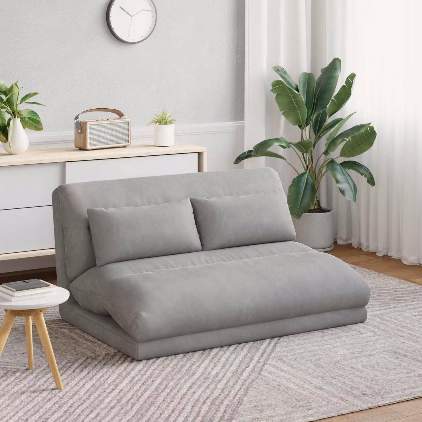 Sedia da pavimento regolabile vidaXL in velluto grigio con struttura in metallo