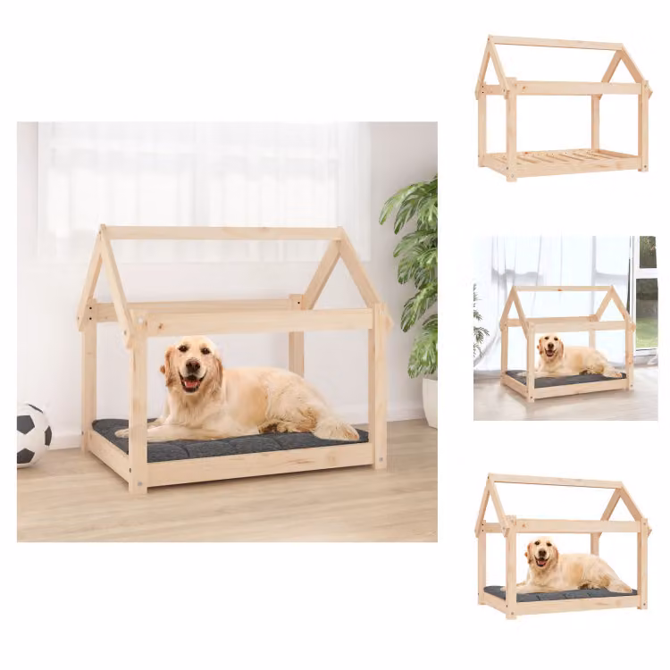 vidaXL Letto per cani 81x60x70 cm in legno di pino massiccio - Letti per cani