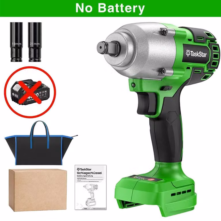 Avvitatore a impulsi - Avvitatore a impulsi a batteria - 1300 Nm - Motore brushless - 18 V - Attacco quadrato da 1,27 cm - Senza batteria