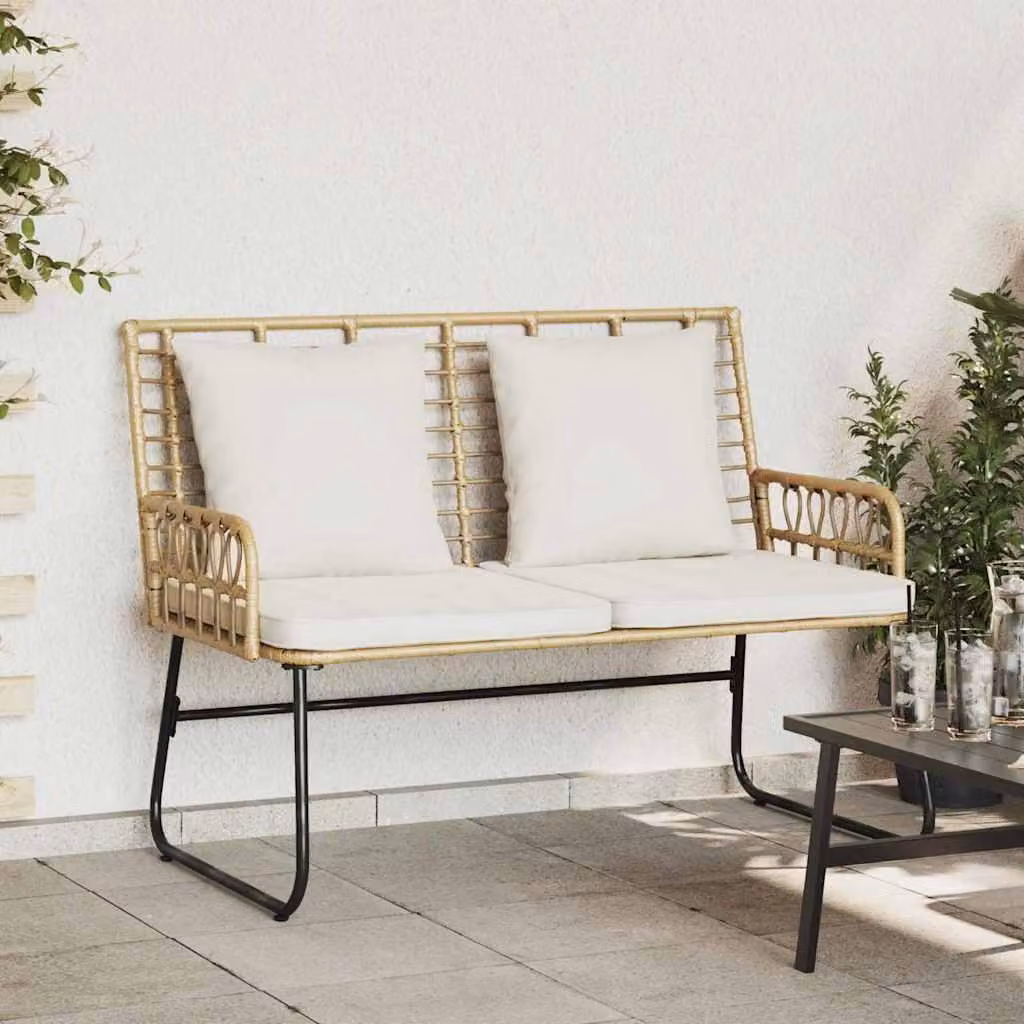 Maison Exclusive - Panchina da giardino marrone e crema in polyrattan