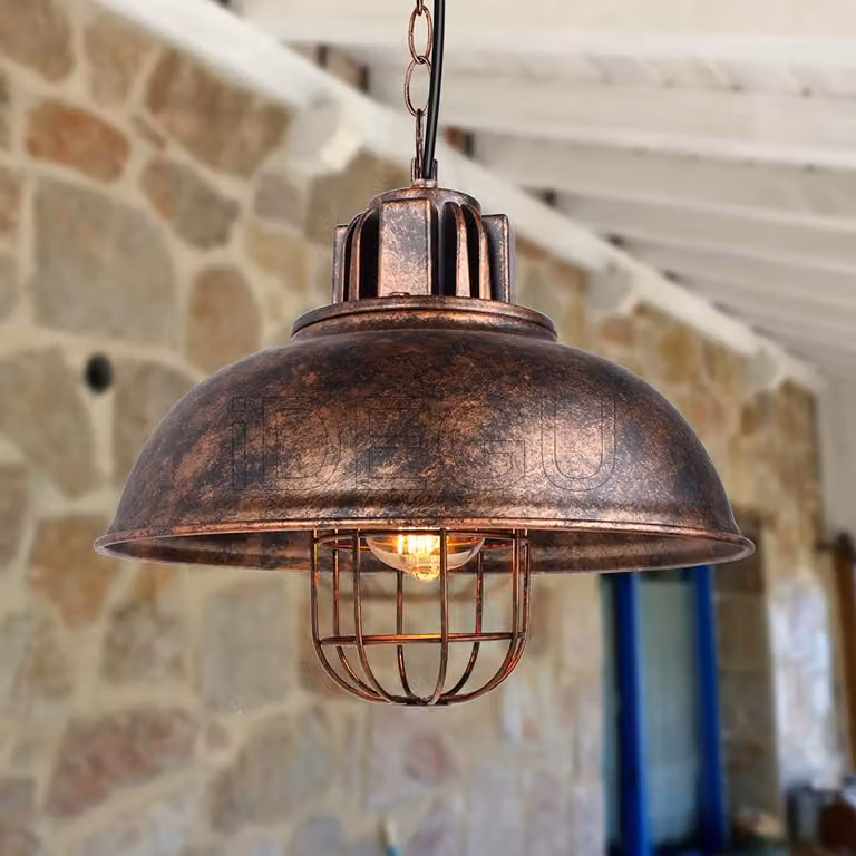 Lampada a sospensione industriale, attacco E27, ideale per soggiorno e cucina
