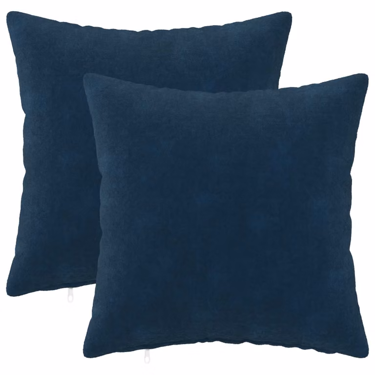 Set di 2 cuscini vidaXL HEERLEN blu in microfibra con fodera lavabile L 30 x P 30 x H 30 cm