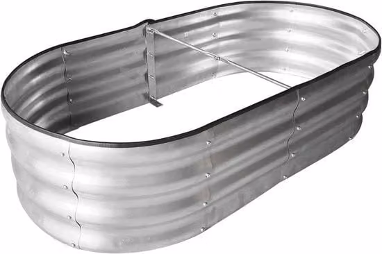 Letto per giardino elevato - Cassetta per piante argentata galvanizzata - Verdure, erbe, frutta e fiori - 12 x 2 x 1 ft