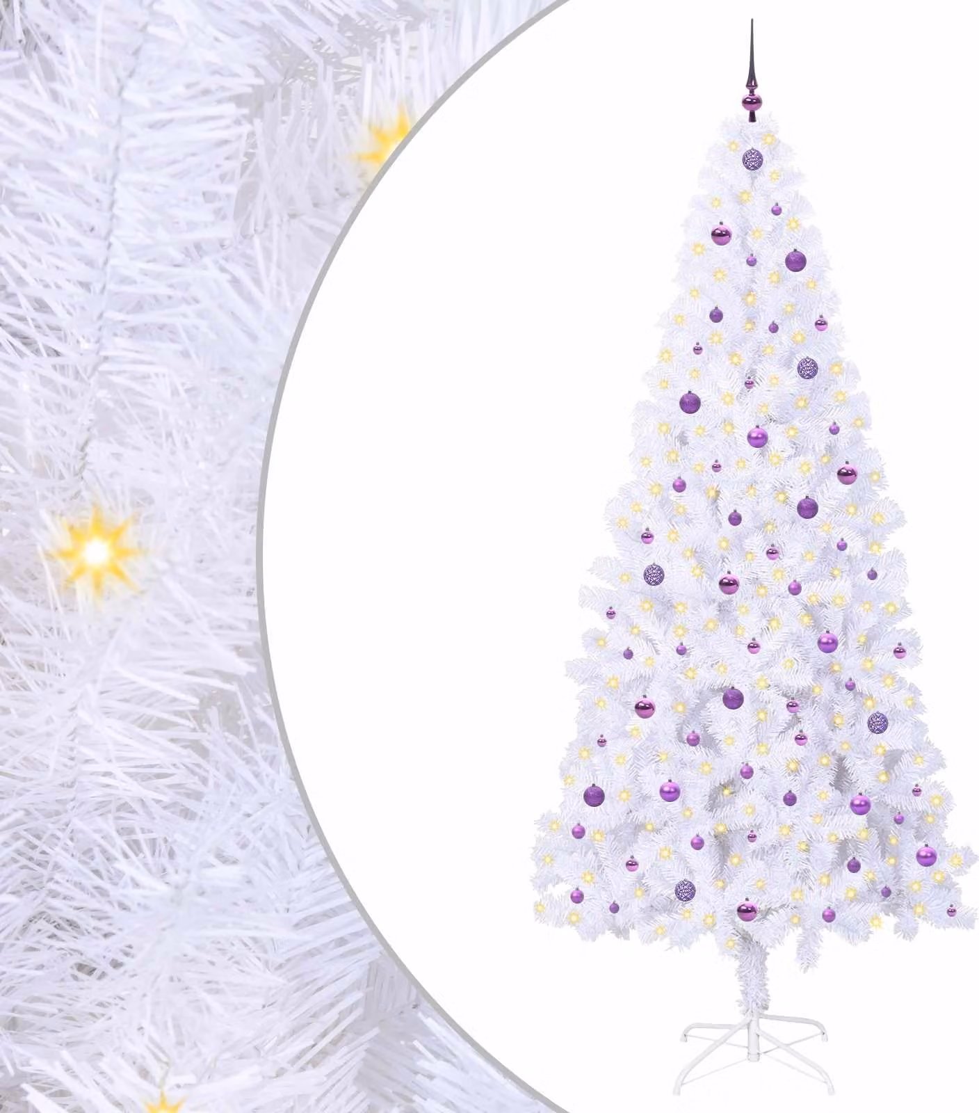 Albero di Natale artificiale Bianco 240 cm PVC e Acciaio