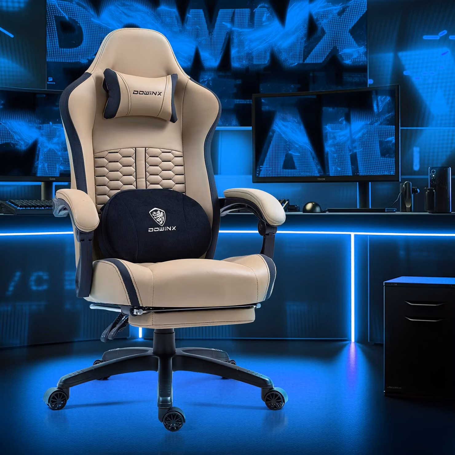 Sedia da gaming – Sedia da ufficio – Sedile con molle insacchettate – Poggiapiedi regolabili – Ergonomica