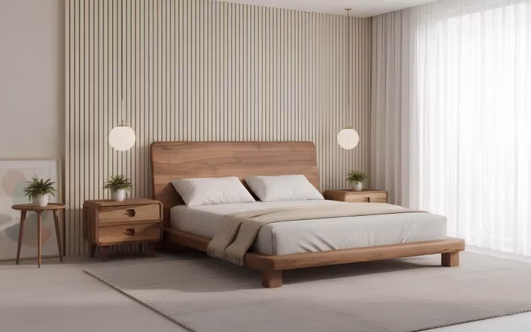 Comodini da letto 2 pezzi, stile moderno, colore marrone, nuovi, in legno, comodi