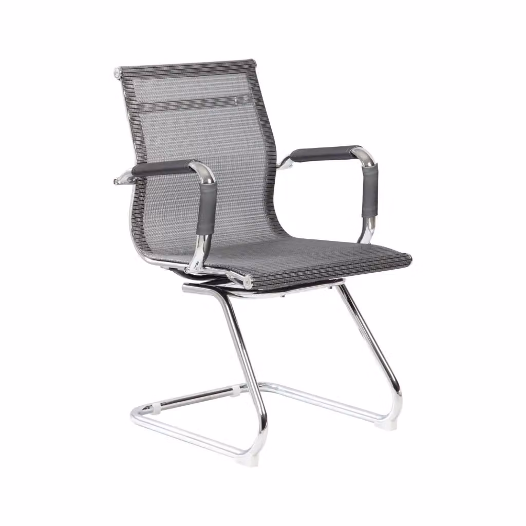 Sedia da ufficio ergonomica Dgoldon con braccioli, seduta per sala d'attesa grigia, L: 62 cm, P: 54 cm, H: 89 cm – 2